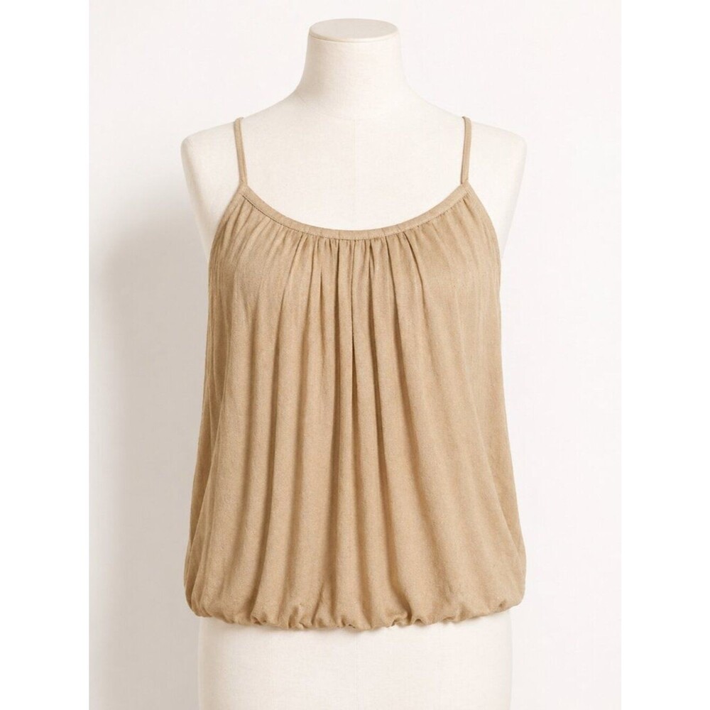To The Max Crop Cami Adjustable Spaghetti Straps Brown Large EUC